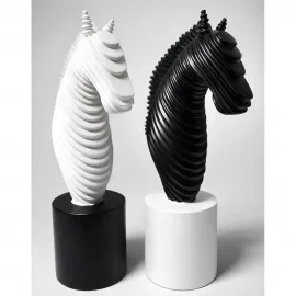 Modern Katmanlı Tasarım Polyester At Büstü Biblo – Şık Ev ve Ofis Dekorasyonu