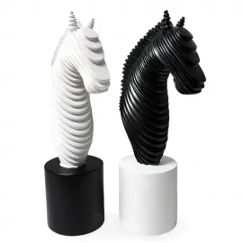 Modern Katmanlı Tasarım Polyester At Büstü Biblo – Şık Ev ve Ofis Dekorasyonu