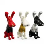 Modern Dekoratif Polyester Köpek Biblo | Şık Ev Ofis Aksesuarı Sevimli Figür