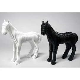 Estetik Katmanlı Polyester At Figürü | Modern Ev ve Ofis Dekorasyonu İçin Şık Biblo Objesi