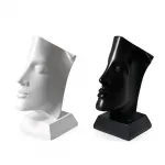 Şık Soyut Yüz Tasarımı Dekoratif Polyester Biblo | 26x10 cm Modern Ev Aksesuarı