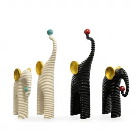 Dekoratif Polyester 2'li Modern Fil Biblo Seti | Zarif Ev Ofis Dekorasyon Objeleri