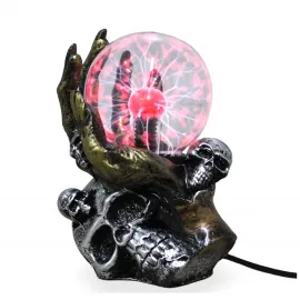 Gotik İskelet El Destekli Büyüleyici Plazma Lamba – Kuru Kafa Temalı Dekoratif Obje