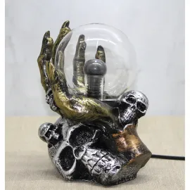 Gotik İskelet El Destekli Büyüleyici Plazma Lamba – Kuru Kafa Temalı Dekoratif Obje