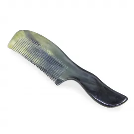 Gerçek Doğal Boynuz Tutmalı Ergonomik Saç Tarağı | Sağlıklı Saç Bakımı İçin 22 Cm