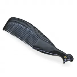 Zarif El Yapımı Tavuskuşu Desenli Doğal Kemik Saç Tarağı – 18 Cm Bakım ve Şıklık