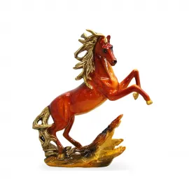Canlı Parlak Renkli Şahlanmış At Figürü Biblo - Ev ve Ofis Dekorasyonu İçin Mükemmel