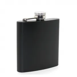 Siyah Mat Paslanmaz Çelik 6 Oz (177 ml) Cep Matarası - Taşınabilir Alkol Şişesi