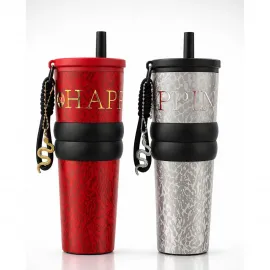 Lüks Yılan Derisi Desenli 710 Ml Çift Katmanlı Vakumlu Termos Bardak, Şık ve Dayanıklı Seyahat Kupası