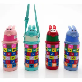 Eğitici Matematik Oyunlu Paslanmaz Çelik Pipetli Askılı Termos Çocuk Matarası