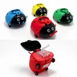 Uğur Böceği Tasarımlı Tekerlekli Çocuk Su Matarası Pipetli Askılı Okul Suluğu