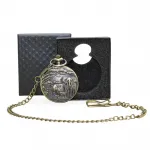 Özel Tasarım Filli Antik Bronz Köstekli Cep Saati - Vintage Hediye Kutulu Kolleksiyonluk Saat