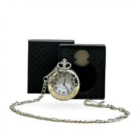 Zarif Gümüş Köstekli Cep Saati - Özel Hediye Kutulu Nostaljik Zaman Ölçer