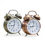 Nostaljik Retro Metal Çalar Saat Vintage Tarz Dekoratif Masa Saati Sessiz Alarm
