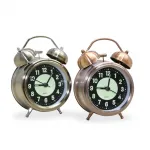 Retro Vintage Metal Çalar Saat – Sessiz Mekanizma, Aydınlatmalı Kadran, Dekoratif Masa Saati