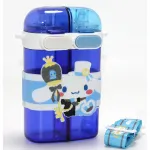 Cinnamoroll Karakterli Çift Bölmeli Pipetli Matara Suluk - Askılı ve Çocuk Dostu