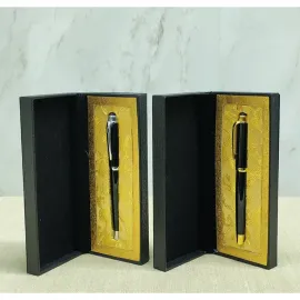 Şık Kutulu Tükenmez Kalem: Özel Tasarım Metal Gövdeli Hediye Kalemi - Gold ve Gümüş Detay Seçenekleri