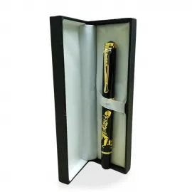 Atatürk Baskılı Şık Siyah Gold Detaylı Tükenmez Kalem - Özel Tasarım Hediye Seçeneği