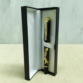 Atatürk Baskılı Şık Siyah Gold Detaylı Tükenmez Kalem - Özel Tasarım Hediye Seçeneği