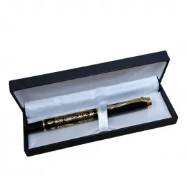 Elit Siyah Altın Renk Osmanlı Arması Desenli Lüks Tükenmez Kalem Özel Kutulu Şık Hediye Seçeneği