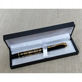 Elit Siyah Altın Renk Osmanlı Arması Desenli Lüks Tükenmez Kalem Özel Kutulu Şık Hediye Seçeneği