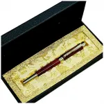 Lüks Kırmızı Altın Detaylı Özel Tasarım Kutulu Tükenmez Kalem – Premium Hediye Seçeneği