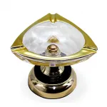 Lüks Gold Metal Ayaklı Şık Cam Küllük - Modern Ofis ve Ev Dekorasyonu için Zarif Obje