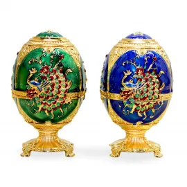 Swaroski Taşlı El Yapımı Tavuskuşu Desenli Lüks Dekoratif Kürdanlık Biblo | Özel Hediye