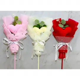 Romantik El Örgüsü Kalp Buketi: Sevgililer Günü, Yıldönümü ve Özel Anlar İçin Benzersiz Hediye