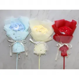 Zarif El Örgüsü Çiçek Buketi Tekli Tasarım: Her Ortama Renk Katan Özel Dekoratif Obje