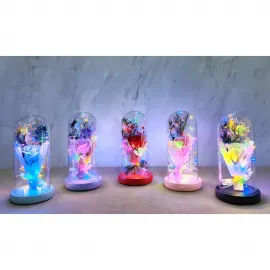 Işıklı Müzikli Romantik Gül Cam Fanus: Sevdiklerinize Kalıcı Hediye ve Dekorasyon