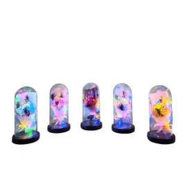 Romantik Işıklı Müzikli Fanus İçinde Sonsuz Gül Buketi - Sevdiklerinize Özel Dekoratif Hediye