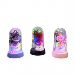 Büyülü Işıklı Müzikli Romantik Tekli Gül Fanusu | Özel Anlar İçin Benzersiz Dekoratif Biblo