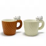 Sevimli 3D Kedi Figürlü Modern Tasarım Desenli Porselen Kupa Bardak – Kahve Keyfi