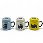 Sevimli 3D Kedi Desenli Kapaklı Seramik Kupa Bardak – Ergonomik Tasarım ve Şık Kedi Figürü