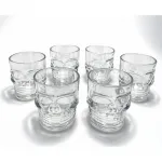6'lı Kurukafa Tasarımlı Şeffaf Cam Shot Bardağı Seti - Eğlenceli İçecek Deneyimi