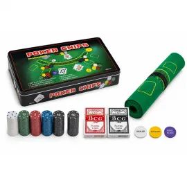 Profesyonel 300 Chipli Metal Kutulu Poker Seti | 2 Deste İskambil Kağıdı ve Aksesuarlı
