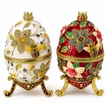 Swarovski Taşlı Lüks Dekoratif Yumurta Biblo: El İşçiliği ve Zarif Saklama Kutusu