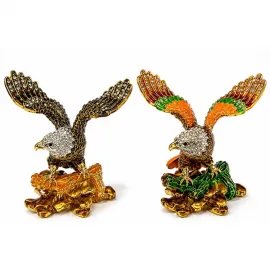Swarovski Taşlı Kartal Figürü Biblo | Lüks Dekoratif Ev ve Ofis Objeleri için