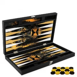 Aslan Motifli Premium Tavla Seti: Şık Tasarım, Dayanıklı Yapı, Keyifli Oyun Deneyimi