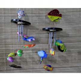 El Yapımı Renkli Deniz Canlıları Temalı Rüzgar Çanı | Ev, Bahçe ve Balkon Dekoru