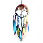 El Yapımı Renkli Hayat Ağacı Temalı Düş Rüya Kapanı Dream Catcher Ev Dekorasyon Figürü