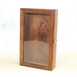 El Yapımı Maun Ağacı Cam Kapaklı Dekoratif Vitrin Kutusu | Takı, Koleksiyon & Eşya Saklama