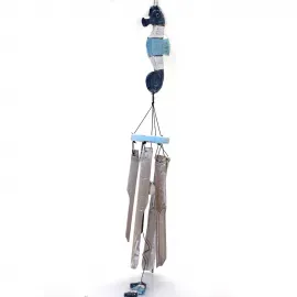 El Yapımı Deniz Atı Figürlü Ahşap ve Bambu Rüzgar Çanı - Bahçe Balkon Ev Dekorasyonu İçin Marin Temalı Sanatsal Obje