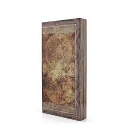 Vintage Dünya Haritalı Özel Tasarım Tavla Seti | Dekoratif ve Eşsiz Oyun Deneyimi