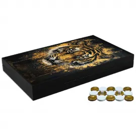 Lüks Kaplan Desenli Tavla Seti: Trendy Özel Tasarım ile Şık ve Eğlenceli Oyun Deneyimi