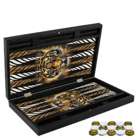 Lüks Kaplan Desenli Tavla Seti: Trendy Özel Tasarım ile Şık ve Eğlenceli Oyun Deneyimi