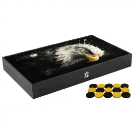 Modern Kartal Sanatı Tasarımlı Premium Tavla Oyunu | Şık ve Özel Hediyelik Backgammon Seti