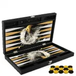Modern Kartal Sanatı Tasarımlı Premium Tavla Oyunu | Şık ve Özel Hediyelik Backgammon Seti