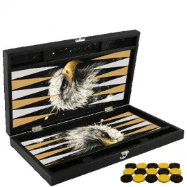 Modern Kartal Sanatı Tasarımlı Premium Tavla Oyunu | Şık ve Özel Hediyelik Backgammon Seti
